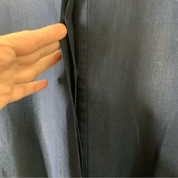 Lauren Ralph Lauren Womens tie front navy 100% linen shirt dress 18 - Picture 7 of 10